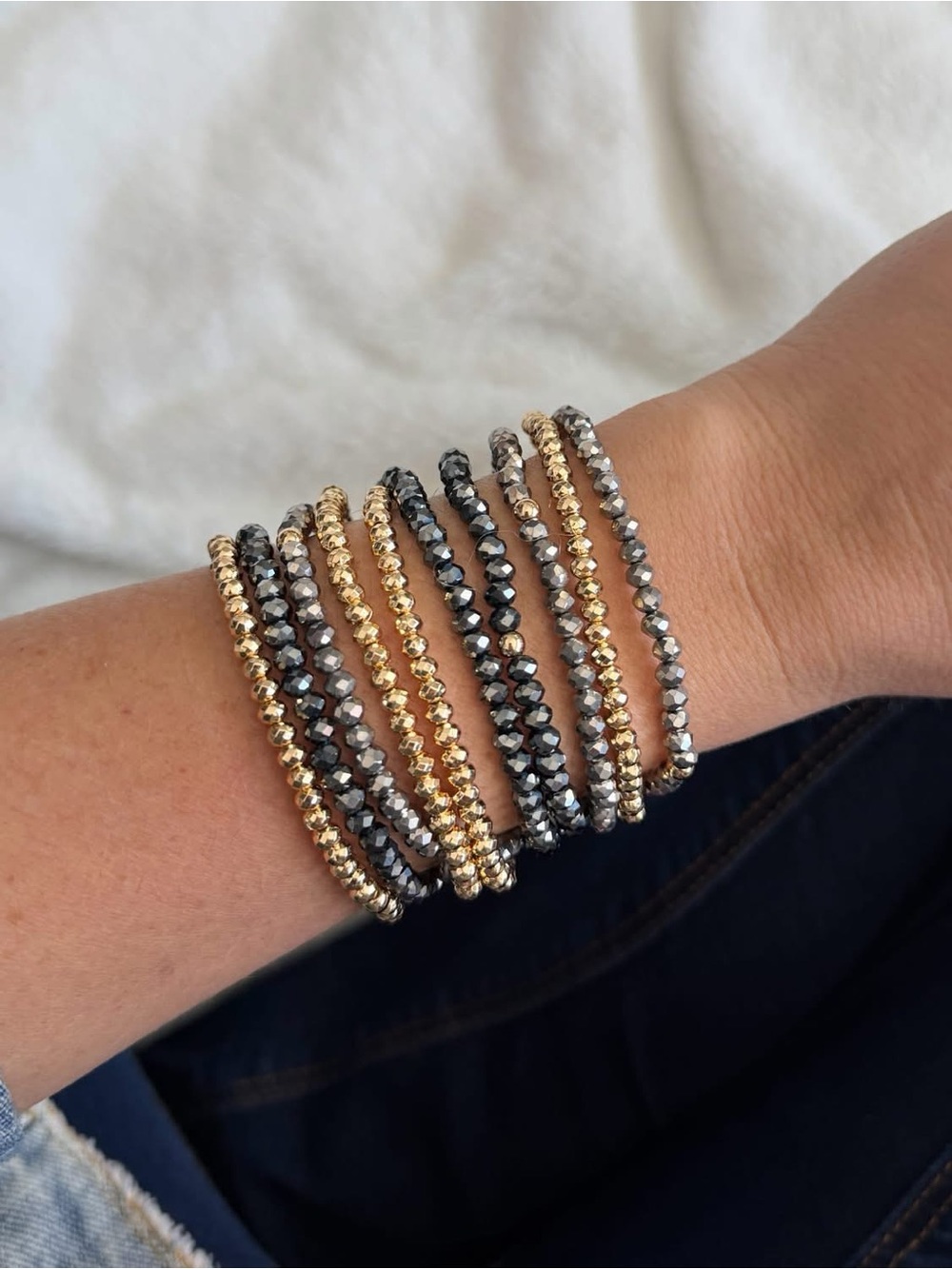 Park Lane ‘Zoe’ set of 10 Bracelets Gold and Gray NWT